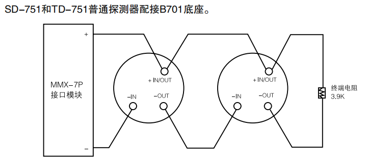 JTW-BCD-TD751普通非编址感温广东探测器接线图